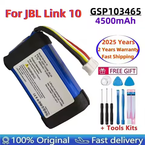 2025 Years 100% Original GSP103465 Battery For JBL Link 10 Accumulator 4000mAh Li-Polymer Replacemen