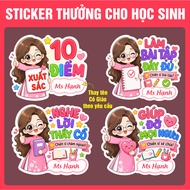 Teacher reward stickers for students - Print names upon request