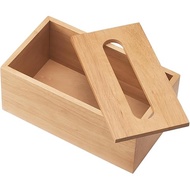 Mujirushi Ryohin MUJI Wooden tissue box, inner dimension 20.5cm wide x 11cm deep 8.5cm high, for sof