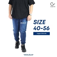 กางเกงจ็อกเกอร์ ไซส์ใหญ่ กางเกงยีนส์ผ้ายืด ผู้ชายอ้วน (Jogger Pants) Bigsize 40-56" #J24/5 สียีนส์