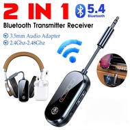 C83 Pro Bluetooth 5.4 Audio Transmitter Receiver 3.5mm AUX Jack 2-In-1 Airplane Wireless Adapter Mic