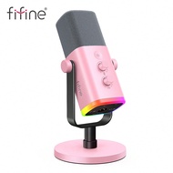 Gaming USB/XLR Microphone For Podcast, Dynamic Mic With Controllable RGB, Touch Mute, Headphone Jack