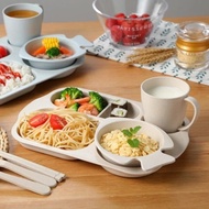 Wheat Straw Kids Dinner Plate Divided Tray Microwave Safe Fast Food Plate for Cafeteria Lunch