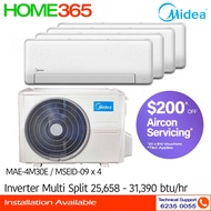 Midea Inverter Multi-Split AirCon MAE-4M30E/MSEID-09 x 4
