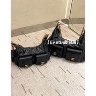 CHANEL Thick Chain h Underarm Bag Shoulder Bag Diamond Checkered h Underarm Bag Polished Sheepskin