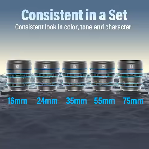 SIRUI Night Walker 16mm 24mm 35mm 55mm 75mm T1.2 S35 Cine Lens Aperture Lenses For Sony E Fuji X Can