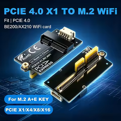 Fenvi Flat PCIE 4.0 X1 To M.2 WiFi Converter PCIE To M.2 NGFF Adapter For BE200 AX210 Support PCI Ex