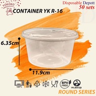 YOKOKO YKR16 R16 50pcs Round Microwavable PP Container With LID / Kotak Bekas Agar-agar/ Bekas Jeli 