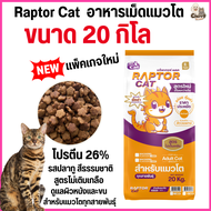 [[ขนาด 20 กิโล]]n อาหารแมว RAPTOR CAT โปรตีน 26% ไม่เติมเกลือ โภชนาการครบครัน