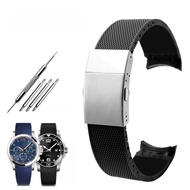 Mens Divers Watch Band 41 มม.ยางพับหัวเข็มขัดใช้งานร่วมกับLongines Constance L3.781.4 ความหนากลางMat