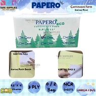 Papero Continuous Form 9.5 x 11 Inch 3 Ply K3 K3/2 Full Matrix Dot Print Paper & For 2 Ply 3