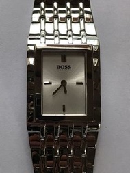 HUGO BOSS 女裝全鋼長方形銀色錶面鋼帶錶