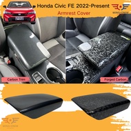 Honda Civic FE 2022-Present Armrest Protector Cover Carbon Trim For Civic FE Car Accessories