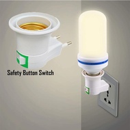 [ Ready stock ]E27 LED Light Socket/EU Plug Holder/Plug Adapter With Power On-Off Control Switch/Lamp Base/Light Socket