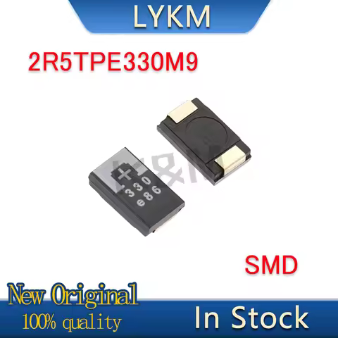 5-20/PCS New 2R5TPE330M9 330UF 2.5V 330 6.3V For SMD Tantalum Capacitors Polymer POSCAP Type D ultra