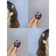 MZB 1 Piece Finished Product Crochet Retro Small Flower Hair Clip Pure Hand-woven Rose Retro Hair Cl