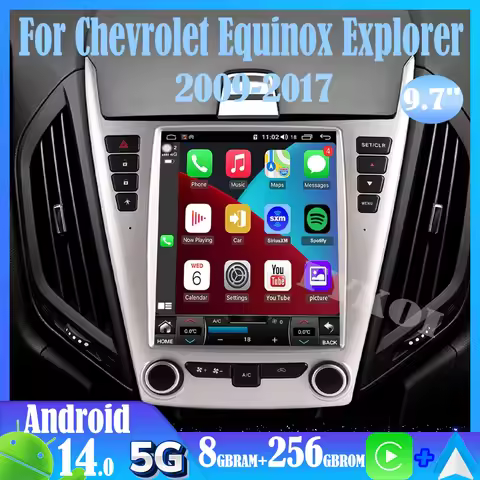 Android 15 For Chevrolet Equinox Explorer 2009-2017 Car Radio Automotive Multimedia Tesla Screen Car