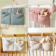 LONNGZHUAN Crib Hanging Bag, 2 Pockets Diaper Storage Storage Bag, High Quality Multifunction Infant Products Convenient Cot Bed Organizer