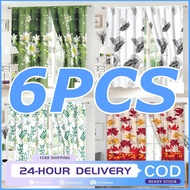6PCS Flower Door Curtain Window Curtain Kurtina 100x210cm Curtain for Window