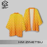 Haori Kimono Outer Outwear Casual FullPrint Anime Kimetsu No Yaiba Agatsuma Zenitsu