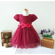 Newborn Dress Baby Girl Gaun Budak Perempuan Baju Raya Bayi Gown Birthday