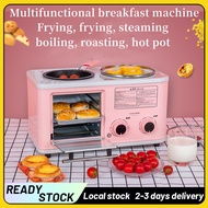 【READY STOCK 】Electric oven multifunctional four in one frying pan sandwich machine toaster