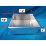 BAKING TRAY - ALUMINIUM CAKE TIN (10" X 10") (HEIGHT 3") (1 SET = 2 UNIT INSIDE)