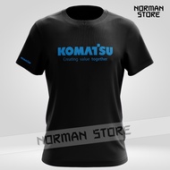 Komatsu Heavy Equipment Work Backhoe Excavator Tractor T-Shirts Microfiber Quick Dry Baju Premium Co