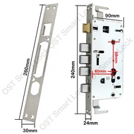 24*240-6068mm Mortise For Smart Password Door Lock Digital Fingerprint Double Lock Heavy Duty Lock B