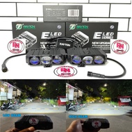 MATA Rayton E06L 3-Eye Blue Lens BiLED Spotlight | Premium Super Bright Fog Spotlight for Car Motorc