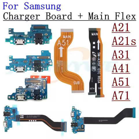 USB Fast Charging Charger Board For Samsung Galaxy A21 A21S A31 A41 A51 A71 5G Main Motherboard Flex