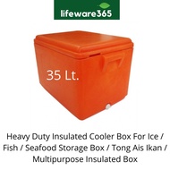 35L Heavy Duty Cooler Box / Tong Ais / Tong Ais Oren / Tong Ikan / Ice Box / Fish Box / Seafood Box 
