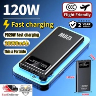 CCC【Ready Stock】120W Powerbank 20000mAh Super Fast Charging Powerbank PD20W Dual USB LED Display min