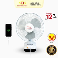 QUẠT SẠC TÍCH ĐIỆN CHÍNH HÃNG HONJINDA HJD-FL 301 AC/DC CÓ LED CÓ CỔNG SẠC USB (1 BÌNH VÀ 2 BÌNH)