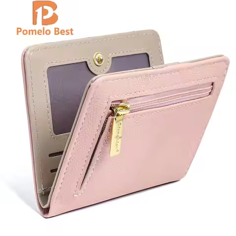 Pomelo Best Womens Wallet Soft Small Coin Purse - Stylish Bifold RFID Blocking with Zipper Coin Pock