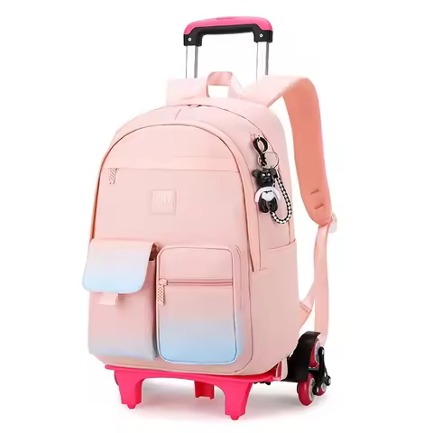 Kids School Backpack with Wheels Rolling Backpack for Girls Student Wheeled Backpack Trolley School 