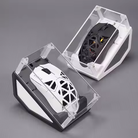 Mouse Display Box Dustproof Storage Table with Ornaments 3D Printing Transparent Acrylic Box for Gam