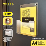 ANSEL Acrylic Wall Hanging Brochure Holder / Acrylic Flyer Holder - A4 Vertical - Type D