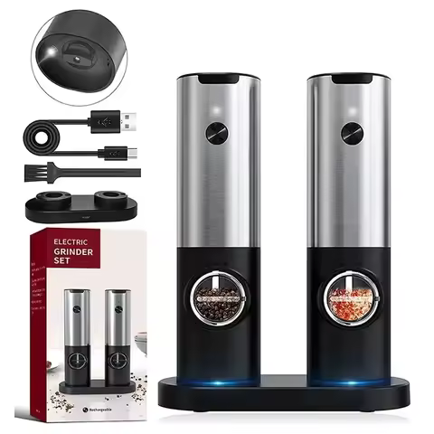 Salt Pepper Grinder USB Rechargeable Electric with Adjustable Roughness Freshly Ground Pepper Pepper