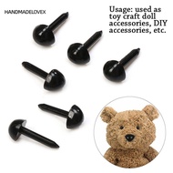 HANDMADELOVEX 100pcs/bag Safety Triangle Noses for Teddy Dog Mini Black 4.5X5.5MM