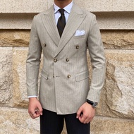 Mr. Lusan Atmospheric Slim Double-Breasted Commuter Suit