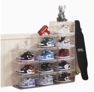 透明磁啜鞋盒球鞋收納盒加厚鞋盒防氧化鞋子收納盒展示櫃網紅禮物