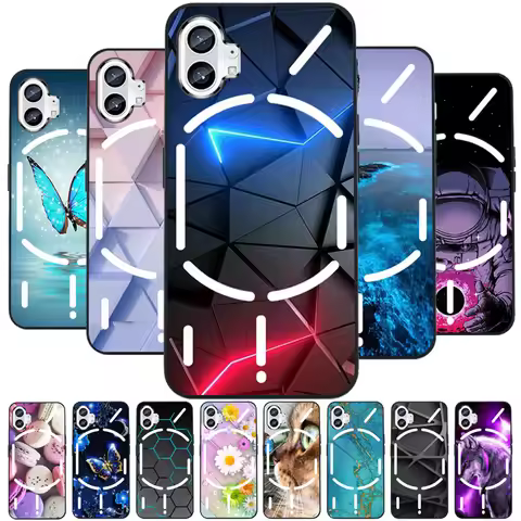 Case for Nothing Phone 1 One Phone1 (1) Cover Black Antiknock Soft TPU Protective Fundas for Nothing