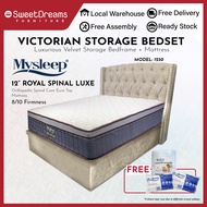 Victorian Bed Frame 1230 | Frame + 12" Mattress Bundle Package | All Size Available | Storage Bed | Divan Bed