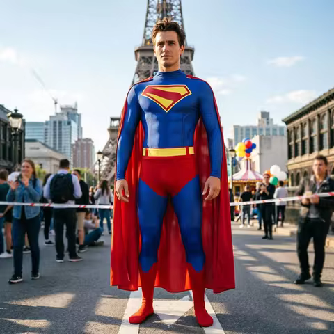 Clark Kent Cosplay Costume 3D Print Bodysuit with Cloak David Corenswet Movie Costume Hero Spandex O