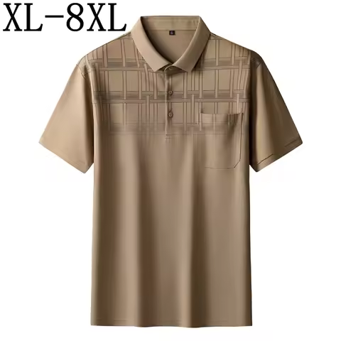 8XL 7XL 6XL 2024 New Summer High End Luxury Polo Shirt Men Short Sleeve Lapel Mens Shirts With Pocke