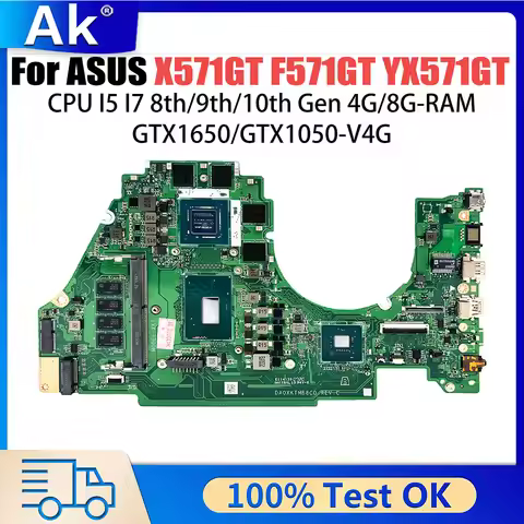 For ASUS VX60G R571G YX571G A571G Mainboard X571GT A571G A571GT F571G F571GT Laptop Motherboard CPU 