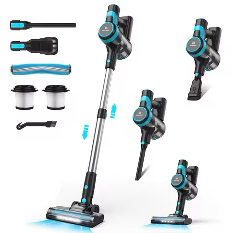 TASVAC 28KPa Cordless Vacuum Cleaner Powerful Suction 6-in-1 Lightweight Handheld Stick Vacuum 40min