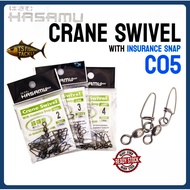HASAMU Crane Swivel With Insurance Snap  C05 / Crane Swivel / Fishing Swivel Snap