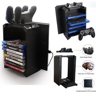 Multifunctional Game Tower Disk Storage Stand Kit Controller Charging for Playstation 4 PS4(US Stock